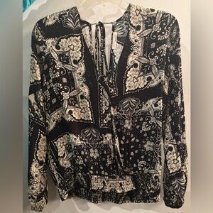 Lovestitch Black and Cream Paisley Top